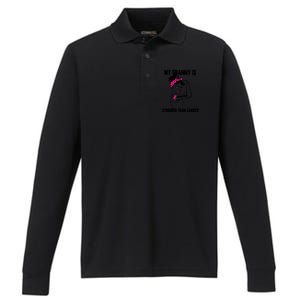 My Granny Is Stronger Than Cancer Breast Cancer Great Gift Performance Long Sleeve Polo