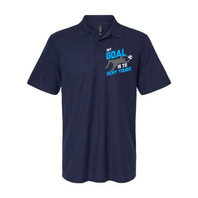 My Goal Is To Deny Yours Soccer Goalie Funny Soccer Ball Softstyle Adult Sport Polo