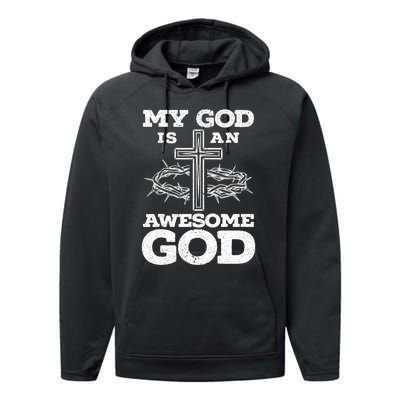 My God Is An Awesome God Christian Religious Performance Fleece Hoodie