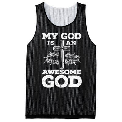 My God Is An Awesome God Christian Religious Mesh Reversible Basketball Jersey Tank