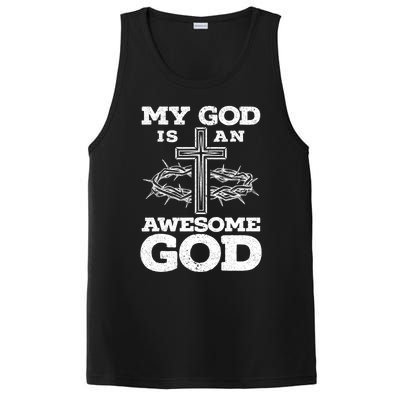 My God Is An Awesome God Christian Religious PosiCharge Competitor Tank