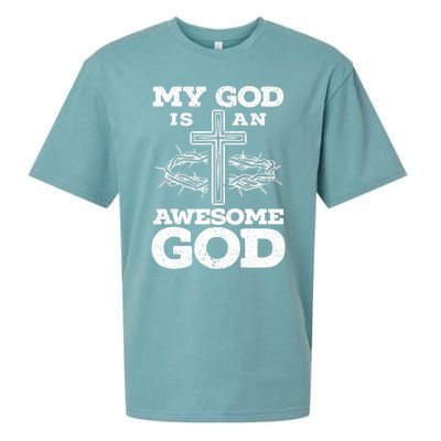 My God Is An Awesome God Christian Religious Sueded Cloud Jersey T-Shirt