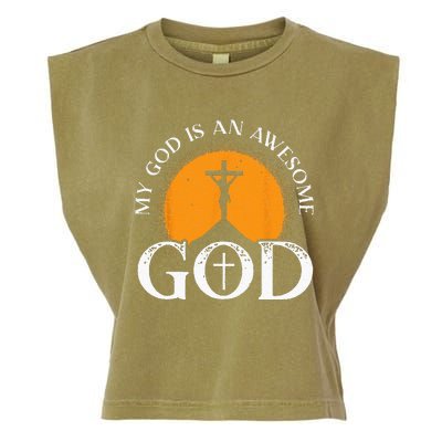 My God Is An Awesome God Prayer Christian Religious Bible Garment-Dyed Women's Muscle Tee