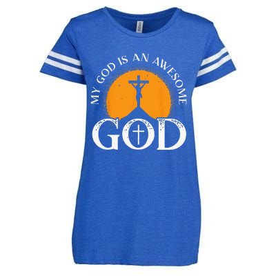 My God Is An Awesome God Prayer Christian Religious Bible Enza Ladies Jersey Football T-Shirt