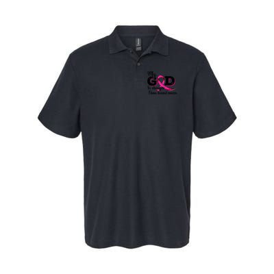 My God Is Stronger Than Funny Ribbon Pink Breast Cancer Polo
