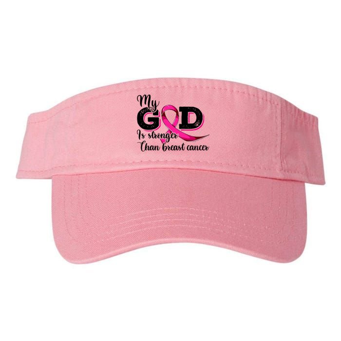 My God Is Stronger Than Funny Ribbon Pink Breast Cancer Visor