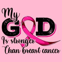 My God Is Stronger Than Funny Ribbon Pink Breast Cancer Kids T-Shirt