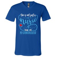 My Granddaughter Is A Nurse Proud Nurses Grandparent Rn Lpn Gift V-Neck T-Shirt