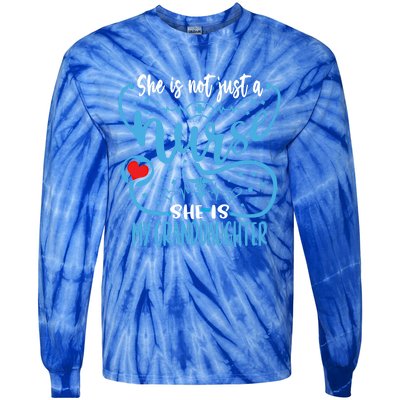 My Granddaughter Is A Nurse Proud Nurses Grandparent Rn Lpn Gift Tie-Dye Long Sleeve Shirt