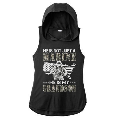 My Grandson Is A Marine Proud Gift Grandma Proud Grandpa Gift Ladies PosiCharge Tri-Blend Wicking Draft Hoodie Tank