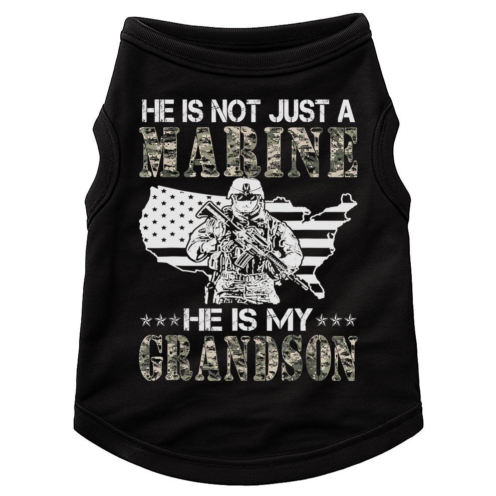 My Grandson Is A Marine Proud Gift Grandma Proud Grandpa Gift Doggie Tank