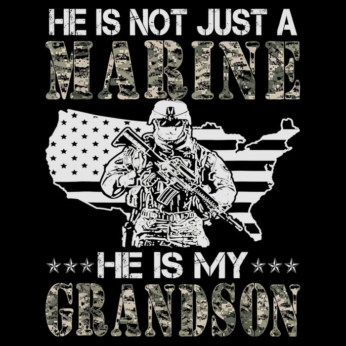 My Grandson Is A Marine Proud Gift Grandma Proud Grandpa Gift Doggie Tank