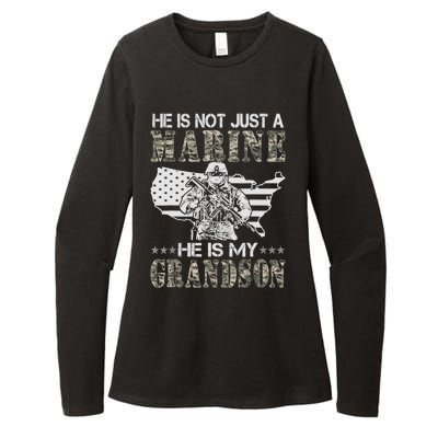 My Grandson Is A Marine Proud Gift Grandma Proud Grandpa Gift Womens CVC Long Sleeve Shirt