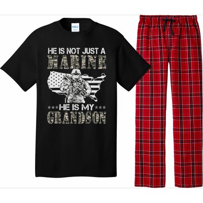 My Grandson Is A Marine Proud Gift Grandma Proud Grandpa Gift Pajama Set