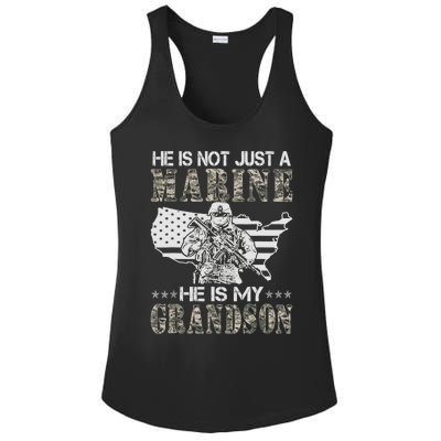 My Grandson Is A Marine Proud Gift Grandma Proud Grandpa Gift Ladies PosiCharge Competitor Racerback Tank