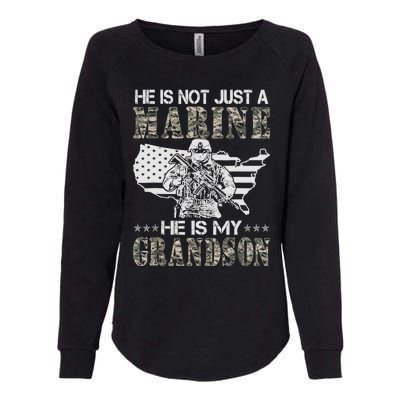 My Grandson Is A Marine Proud Gift Grandma Proud Grandpa Gift Womens California Wash Sweatshirt