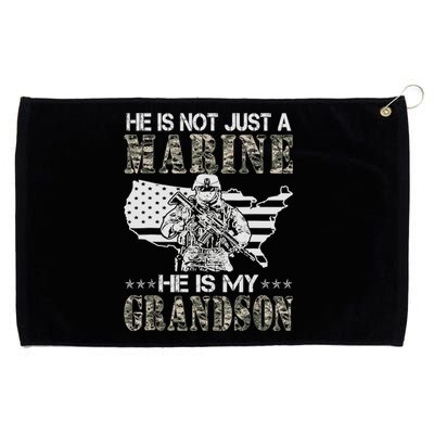 My Grandson Is A Marine Proud Gift Grandma Proud Grandpa Gift Grommeted Golf Towel