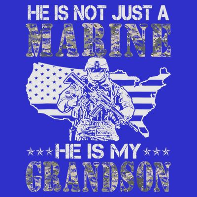 My Grandson Is A Marine Proud Gift Grandma Proud Grandpa Gift T-Shirt