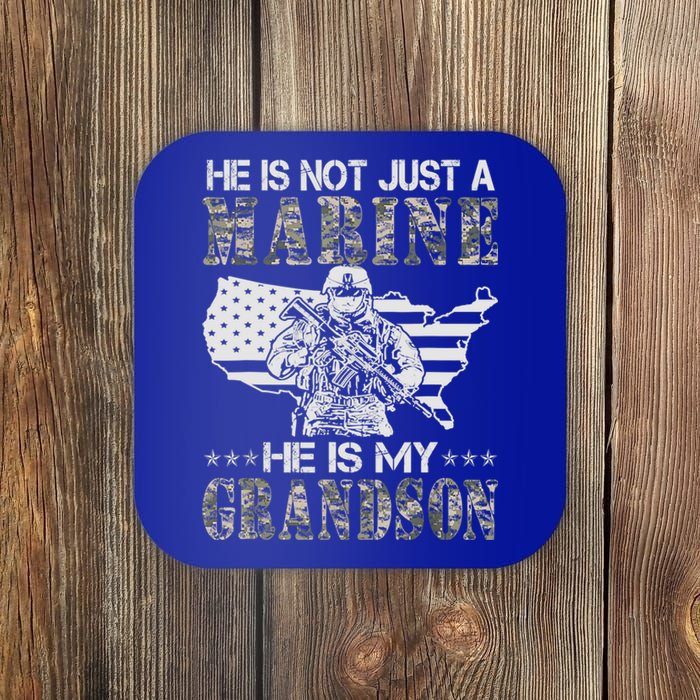 My Grandson Is A Marine Proud Gift Grandma Proud Grandpa Gift Coaster