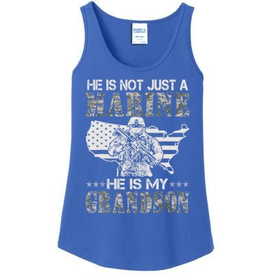 My Grandson Is A Marine Proud Gift Grandma Proud Grandpa Gift Ladies Essential Tank