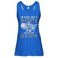 My Grandson Is A Marine Proud Gift Grandma Proud Grandpa Gift Ladies Essential Flowy Tank