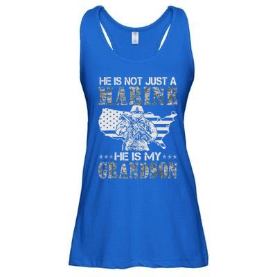 My Grandson Is A Marine Proud Gift Grandma Proud Grandpa Gift Ladies Essential Flowy Tank