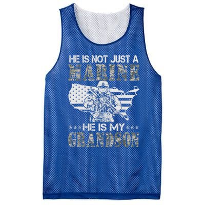 My Grandson Is A Marine Proud Gift Grandma Proud Grandpa Gift Mesh Reversible Basketball Jersey Tank