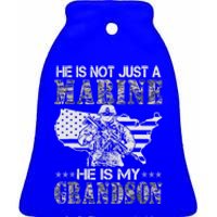 My Grandson Is A Marine Proud Gift Grandma Proud Grandpa Gift Ceramic Bell Ornament