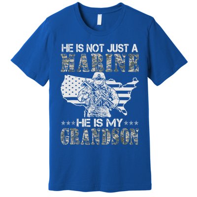 My Grandson Is A Marine Proud Gift Grandma Proud Grandpa Gift Premium T-Shirt