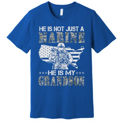 My Grandson Is A Marine Proud Gift Grandma Proud Grandpa Gift Premium T-Shirt