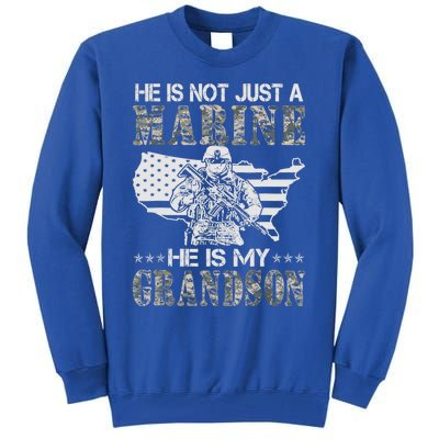 My Grandson Is A Marine Proud Gift Grandma Proud Grandpa Gift Tall Sweatshirt