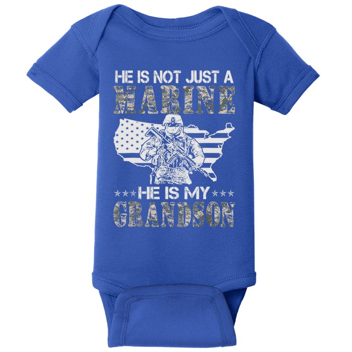 My Grandson Is A Marine Proud Gift Grandma Proud Grandpa Gift Baby Bodysuit