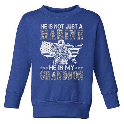 My Grandson Is A Marine Proud Gift Grandma Proud Grandpa Gift Toddler Sweatshirt