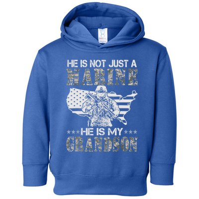 My Grandson Is A Marine Proud Gift Grandma Proud Grandpa Gift Toddler Hoodie