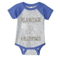 My Grandson Is A Marine Proud Gift Grandma Proud Grandpa Gift Infant Baby Jersey Bodysuit