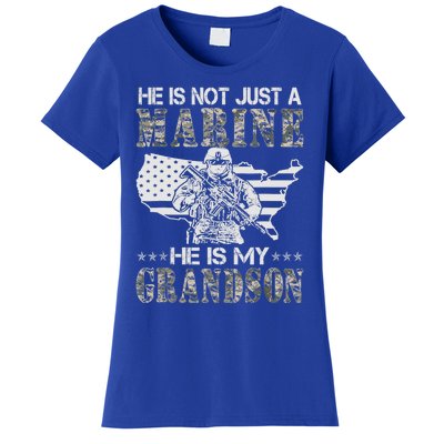 My Grandson Is A Marine Proud Gift Grandma Proud Grandpa Gift Women's T-Shirt