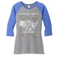 My Grandson Is A Marine Proud Gift Grandma Proud Grandpa Gift Women's Tri-Blend 3/4-Sleeve Raglan Shirt