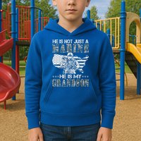 My Grandson Is A Marine Proud Gift Grandma Proud Grandpa Gift Kids Hoodie