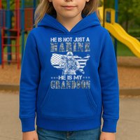 My Grandson Is A Marine Proud Gift Grandma Proud Grandpa Gift Kids Hoodie