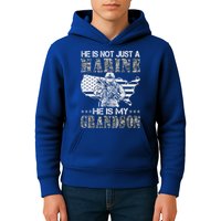 My Grandson Is A Marine Proud Gift Grandma Proud Grandpa Gift Kids Hoodie