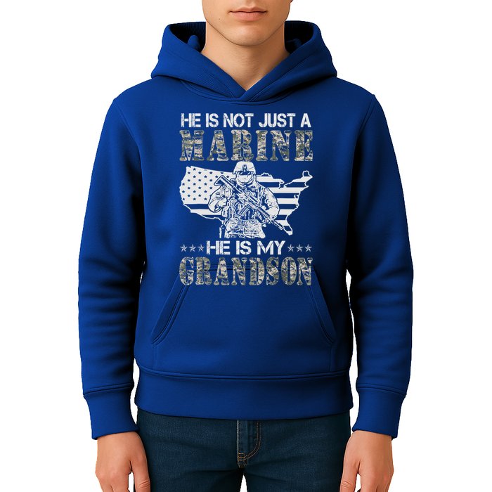My Grandson Is A Marine Proud Gift Grandma Proud Grandpa Gift Kids Hoodie