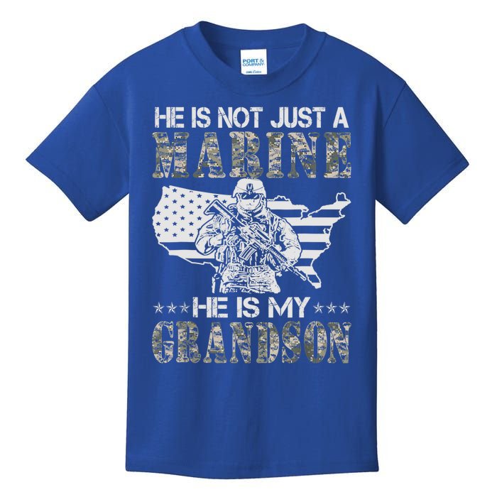 My Grandson Is A Marine Proud Gift Grandma Proud Grandpa Gift Kids T-Shirt