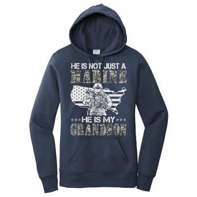 My Grandson Is A Marine Proud Gift Grandma Proud Grandpa Gift Women's Pullover Hoodie