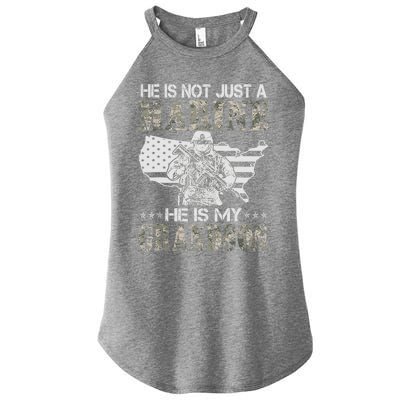 My Grandson Is A Marine Proud Gift Grandma Proud Grandpa Gift Women's Perfect Tri Rocker Tank