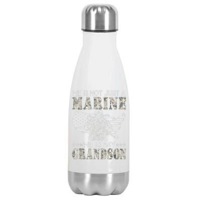 My Grandson Is A Marine Proud Gift Grandma Proud Grandpa Gift Stainless Steel Insulated Water Bottle