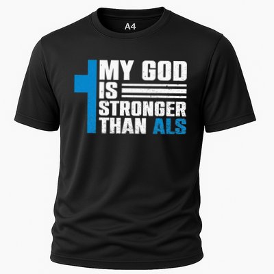 My God Is Stronger Than ALS - ALS Awareness Month Ribbon Performance Shirt