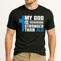 My God Is Stronger Than ALS - ALS Awareness Month Ribbon Cooling Performance Crew T-Shirt