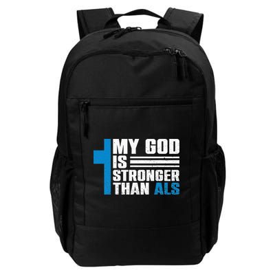 My God Is Stronger Than ALS - ALS Awareness Month Ribbon Backpack