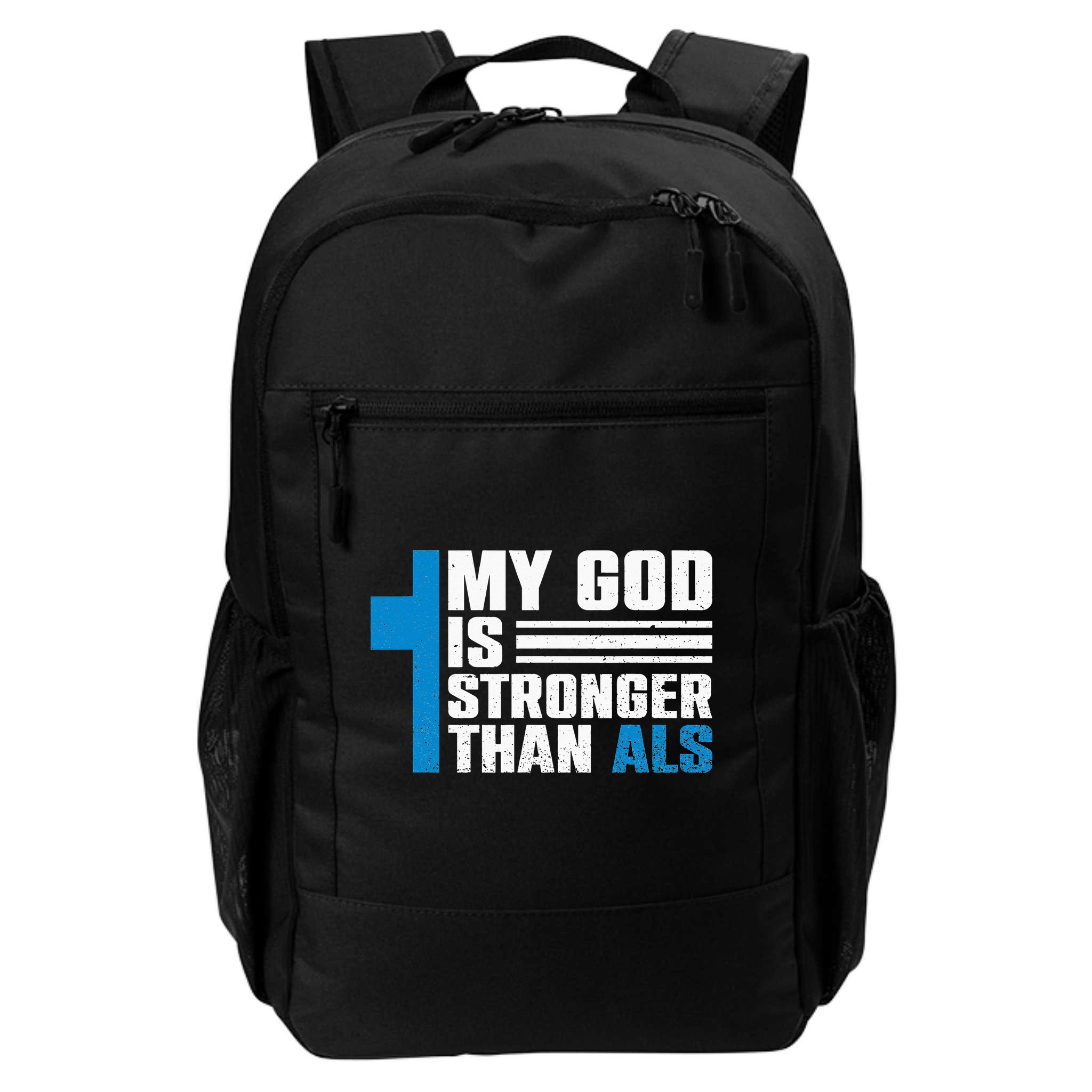 My God Is Stronger Than ALS - ALS Awareness Month Ribbon Backpack