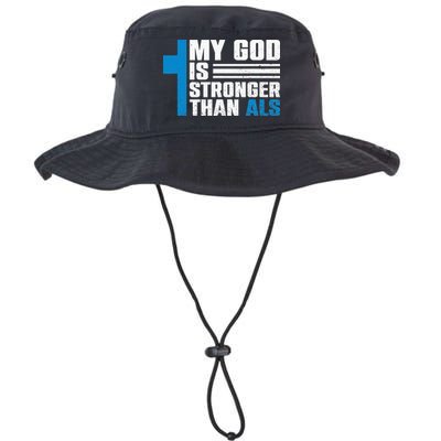 My God Is Stronger Than ALS - ALS Awareness Month Ribbon Bucket Hat
